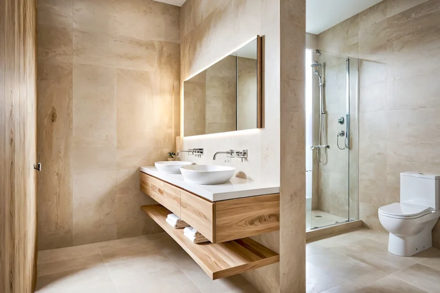 Render de baño luminoso en Buenos Aires – diseño integral