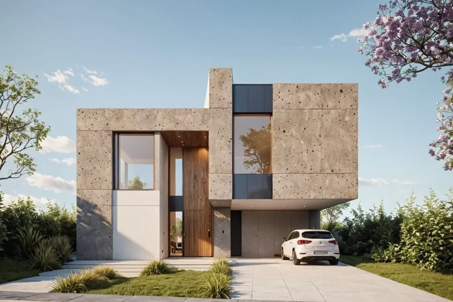 Paisajismo frontal – casa llave en mano